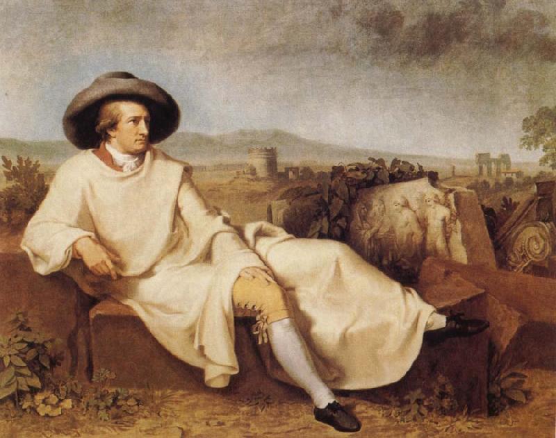 TISCHBEIN, Johann Heinrich Wilhelm Goethe in the Roman Campagna Spain oil painting art